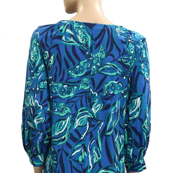 Lilly Pulitzer Elianna Cotton T-Shirt Tunic Mini Dress Leaf Printed XL 282288 - Picture 9 of 10